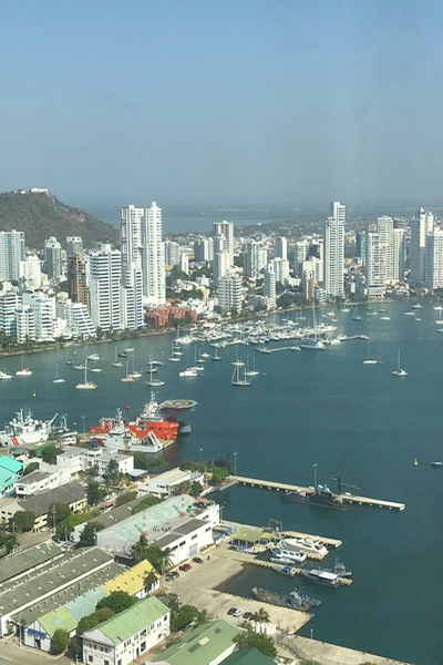 Vista da cidade de cartagena do hotel