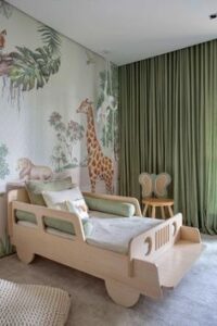 quarto infantil com tapete neutro